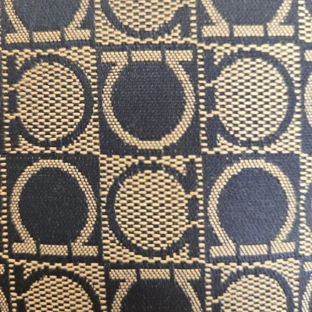 Salvatore Ferragamo Navy and Beige Canvas Patterned Women's Bag W/ Authenticity - Picture 3 of 5